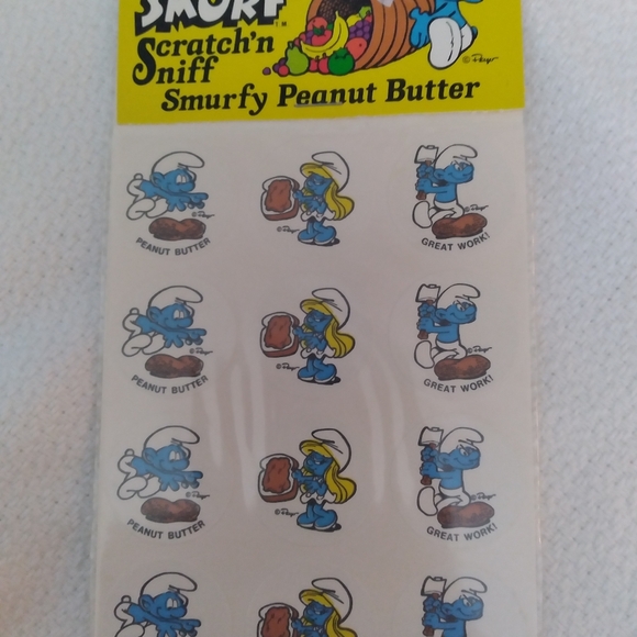 Smurf 1983 vintage lot of scratch and sniff stickers - Picture 7 of 13